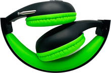 Load image into Gallery viewer, Portable Personal FM Radio Headphones Pull-Out Antenna for Great Reception, Walking, Jogging, Relaxing, School, Talk Radio - Powered by 2AA Batteries (Not Included) (Black &amp;  Lime Green)
