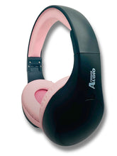 Load image into Gallery viewer, Portable Personal FM Radio Headphones Pull-Out Antenna for Great Reception, Walking, Jogging, Relaxing, School, Talk Radio - Powered by 2AA Batteries (Not Included) (Black &amp; Pink)
