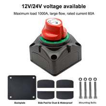 Load image into Gallery viewer, 12- 48V marine boat car bus main heavy duty dual battery isolator disconnect switch
