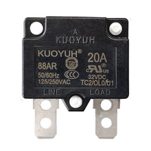 Load image into Gallery viewer, KUOYUH 20 Amp 88AR Series Quick Connect Terminals Automatic-Reset Thermal Circuit Breaker
