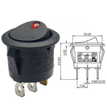 Load image into Gallery viewer, Round rocker switch with red lamp power switch RS601C-101N171BB
