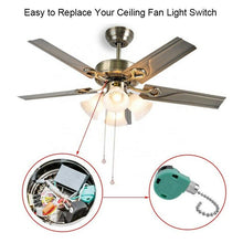 Load image into Gallery viewer, ZING EAR Pull Chain Ceiling Fan Switch 3 Speed 4 Wire ZE-268S6 (Silver) 2PCS
